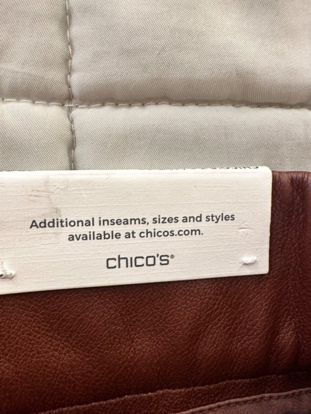 NWT Chicos Wide Leg Faux Leather Pants U.S. Size 18 Brown High-Waist Stylish - Picture 10 of 13